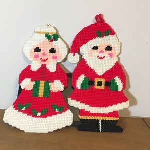 Handmade Santa and Mrs. Claus Ornaments